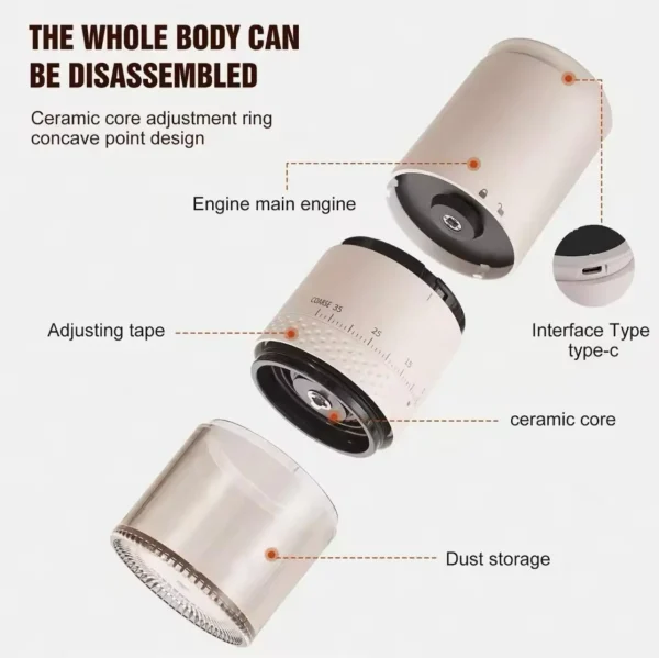 Rechargeable coffee grinder with ceramic core - Image 2